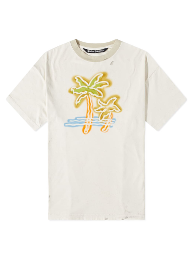 T-shirt Palm Angels Neon Palm Tee Vit | PMAA072S23JER0010384