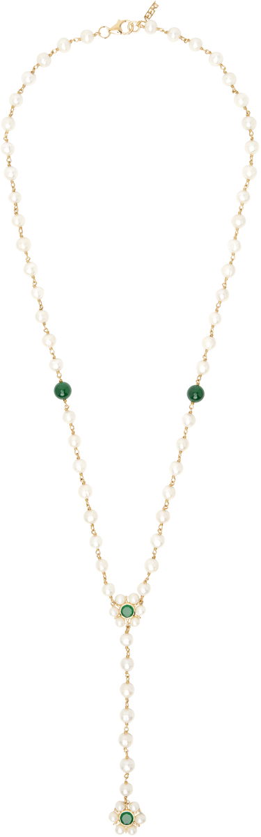 Halsband VEERT 'The Macro Flower Pearl Rosary' Necklace Metallisk | JLG0012-YG, 0
