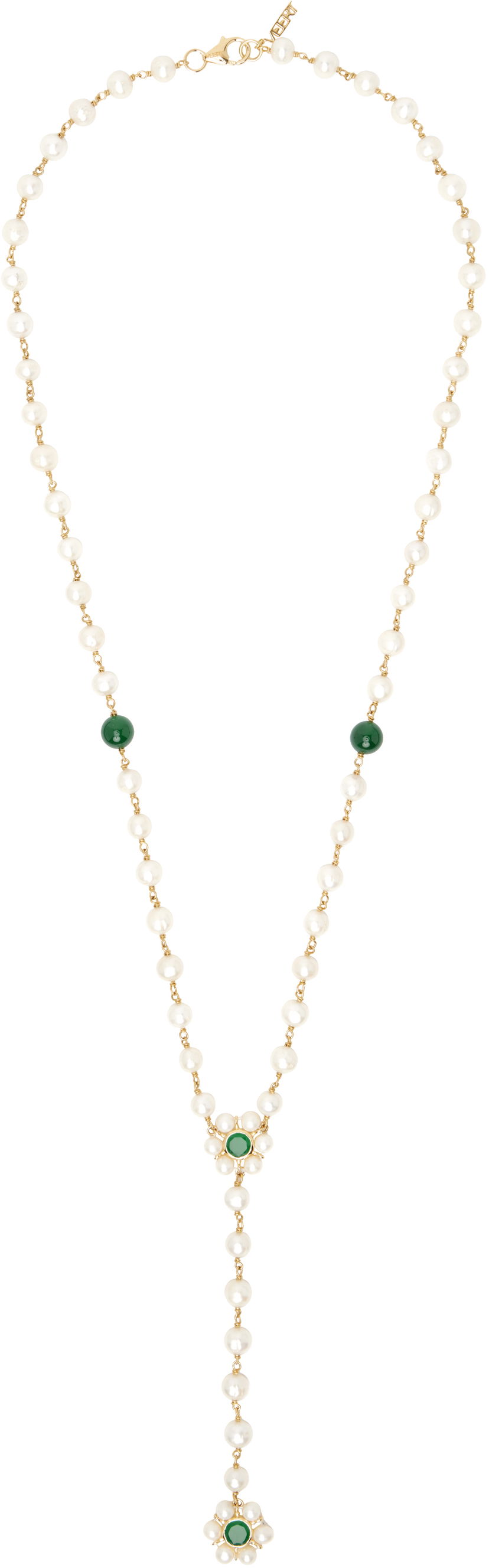 Halsband VEERT 'The Macro Flower Pearl Rosary' Necklace Metallisk | JLG0012-YG