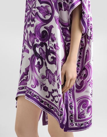 Klä Dolce & Gabbana Dolce & Gabbana Majolica-Print Twill Kaftan Purpur | F6TTETHI1TKIP3TN, 3