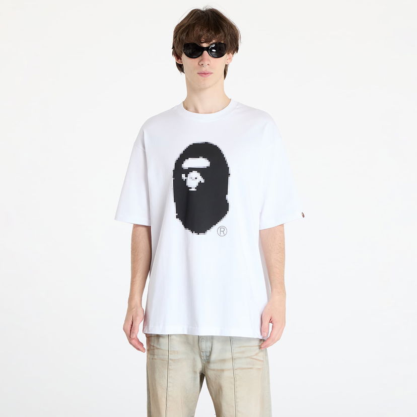 T-shirt BAPE Pixel Ape Head Relaxed Fit Tee Vit | 001TEK801348M WHT