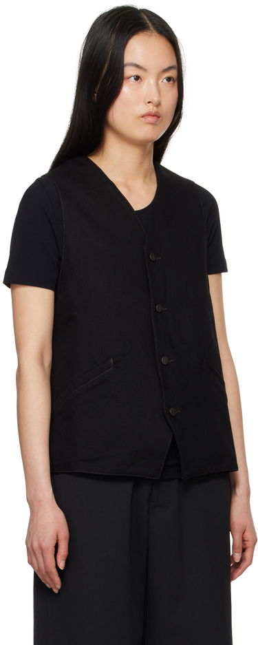 Väst LEMAIRE Lemaire Button Denim Vest Svart | OW1071 LD1004, 1