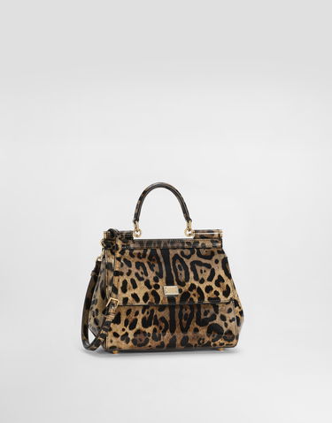 Handväska Dolce & Gabbana Dolce & Gabbana Leopard Print Patent Leather Top Handle Bag Flerfärgad | BB6003BM568HA93M, 1