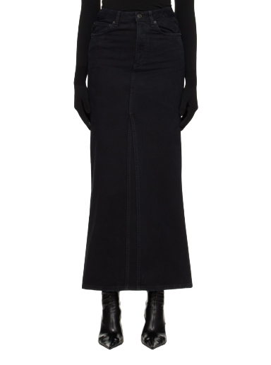 Kjol Balenciaga Vented Denim Maxi Skirt Svart | 744975 TNW11