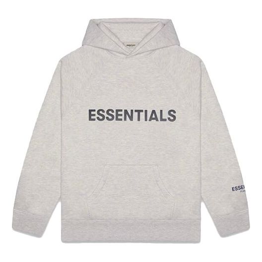 Sweatshirt Fear of God Essentials 3D Silicon Applique Pullover Hoodie Grå | FOG-FW20-341