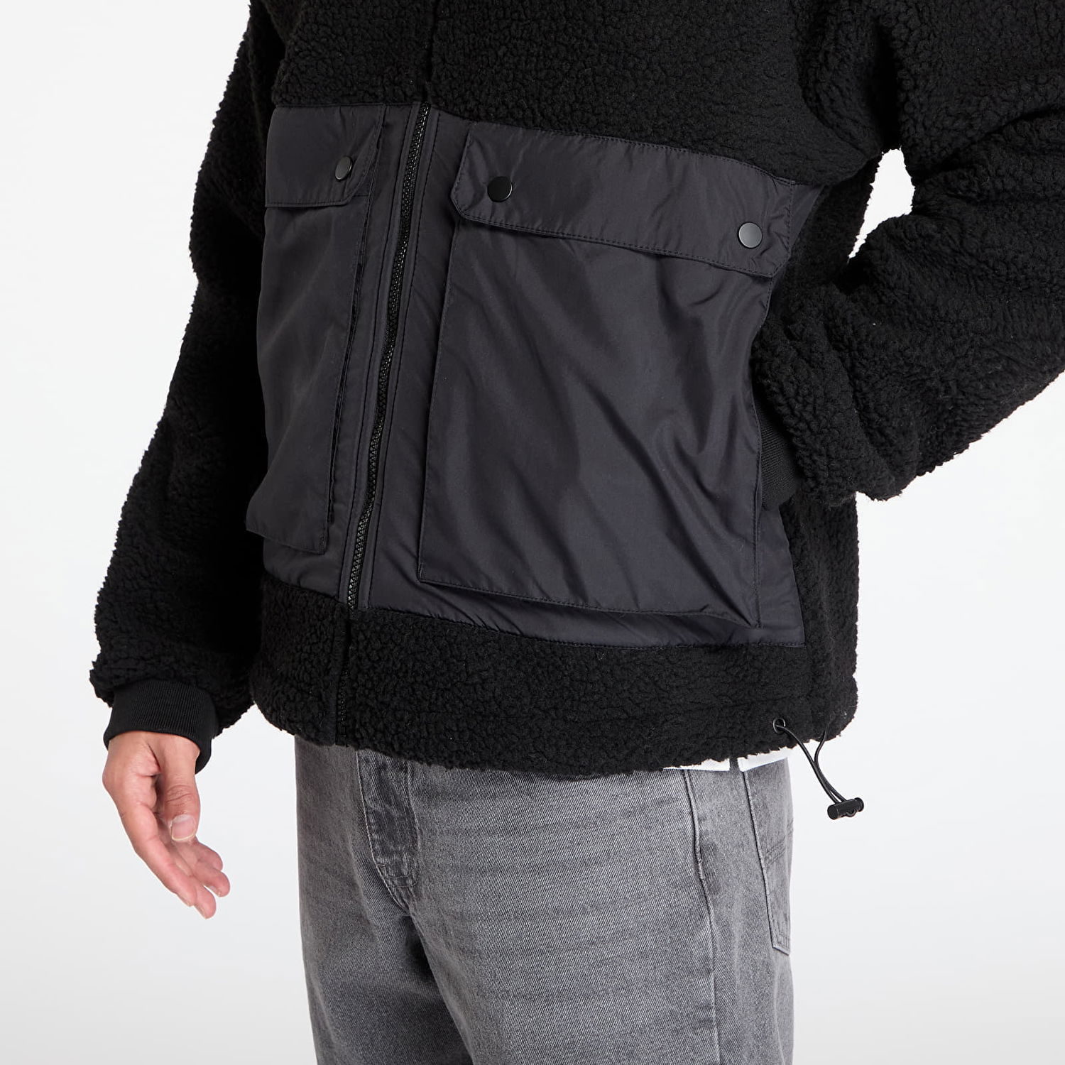 Parkas Urban Classics Short Raglan Sherpa Jacket Svart | TB6329-00825, 1