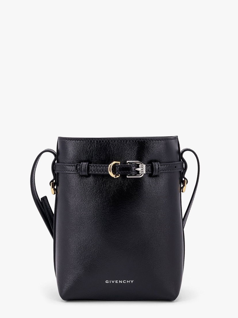 Axelväska Givenchy Black Leather Phone Crossbody Bag Svart | BB60NAB1Q7001
