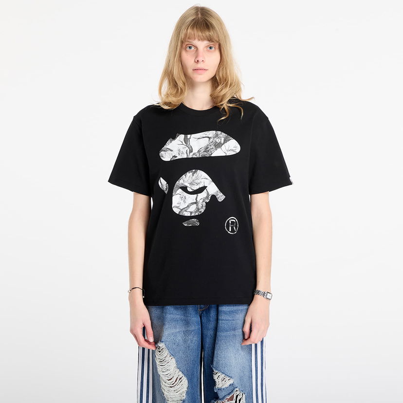 T-shirt BAPE Tree Edge Camo Ape Face T-Shirt Svart | 001TEL801032MBK1