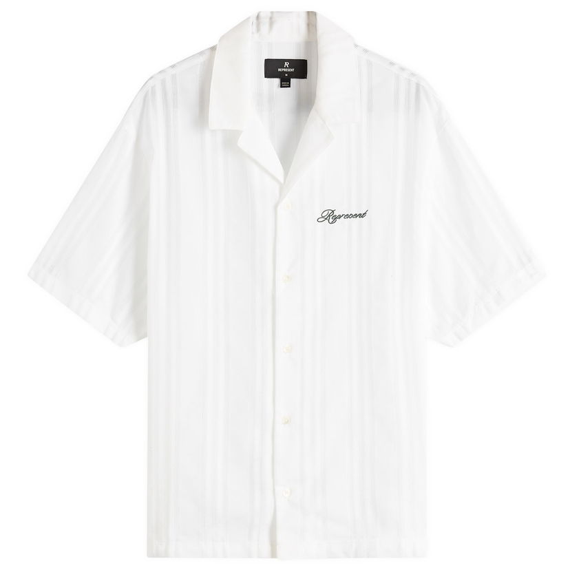 Skjorta Represent Clo Embroidered Bowling Shirt Vit | MLM2967-31