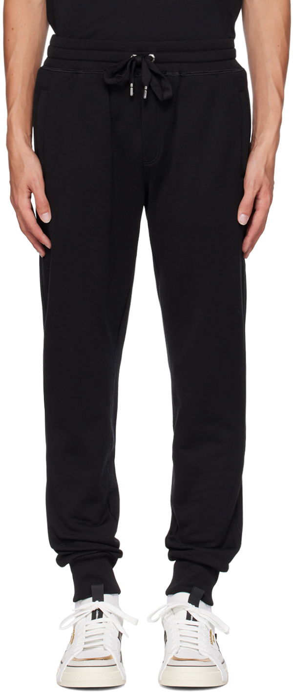 Träningsbyxor Dolce & Gabbana Black Three-Pocket Sweatpants Svart | GVF6AZG7D6B