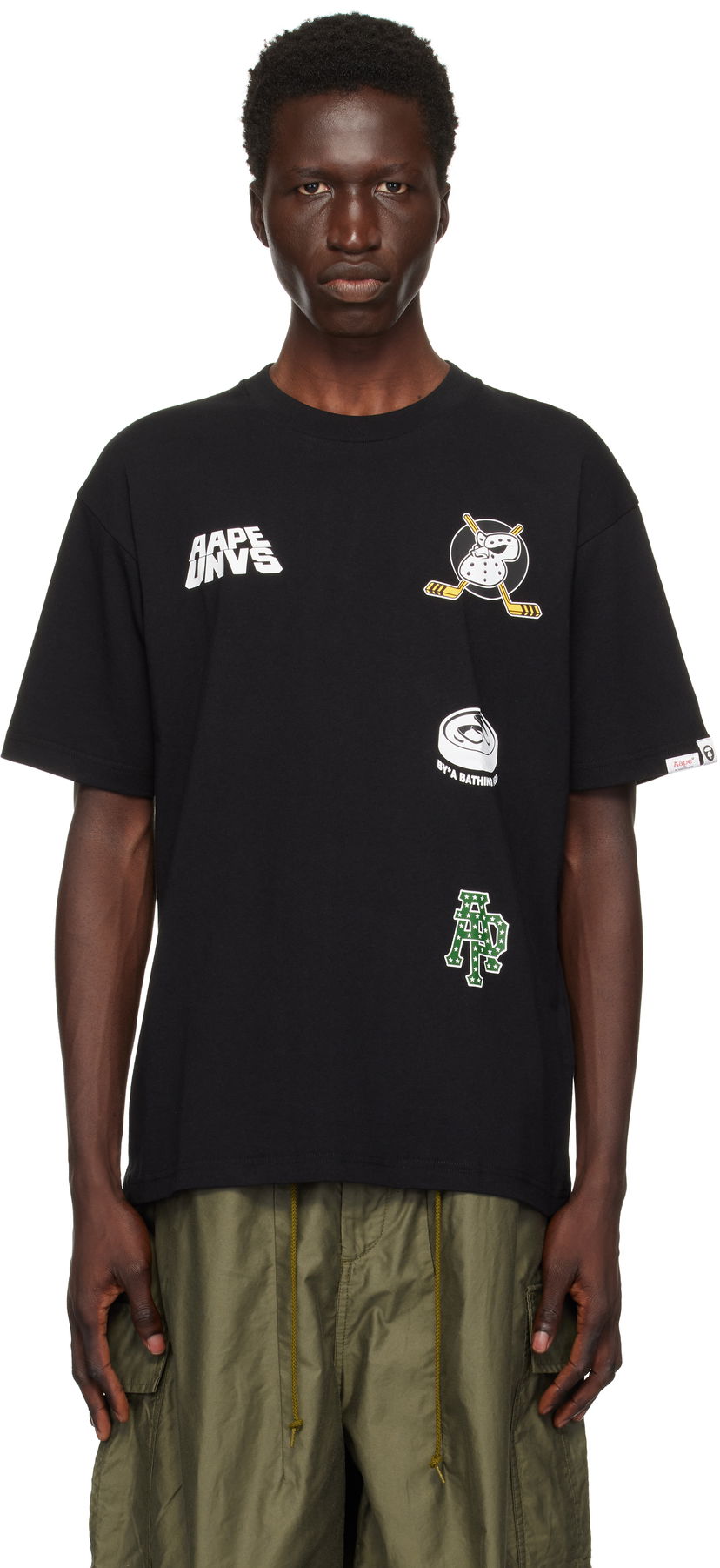 T-shirt AAPE by A Bathing Ape AAPE by A Bathing Ape Theme Graphic T-Shirt Svart | AAPTEM1550XXNBKX