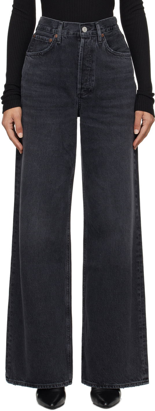 Jeans AGOLDE High Rise Wide Leg Jeans Svart | A198-1157