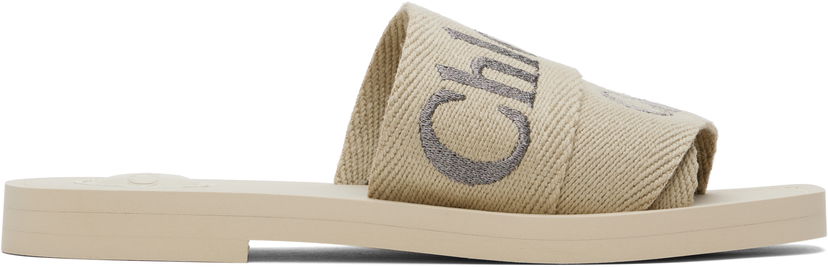 Skovård CHLOÉ Chloé Woody Logo Slides Beige | CHC25S188QT