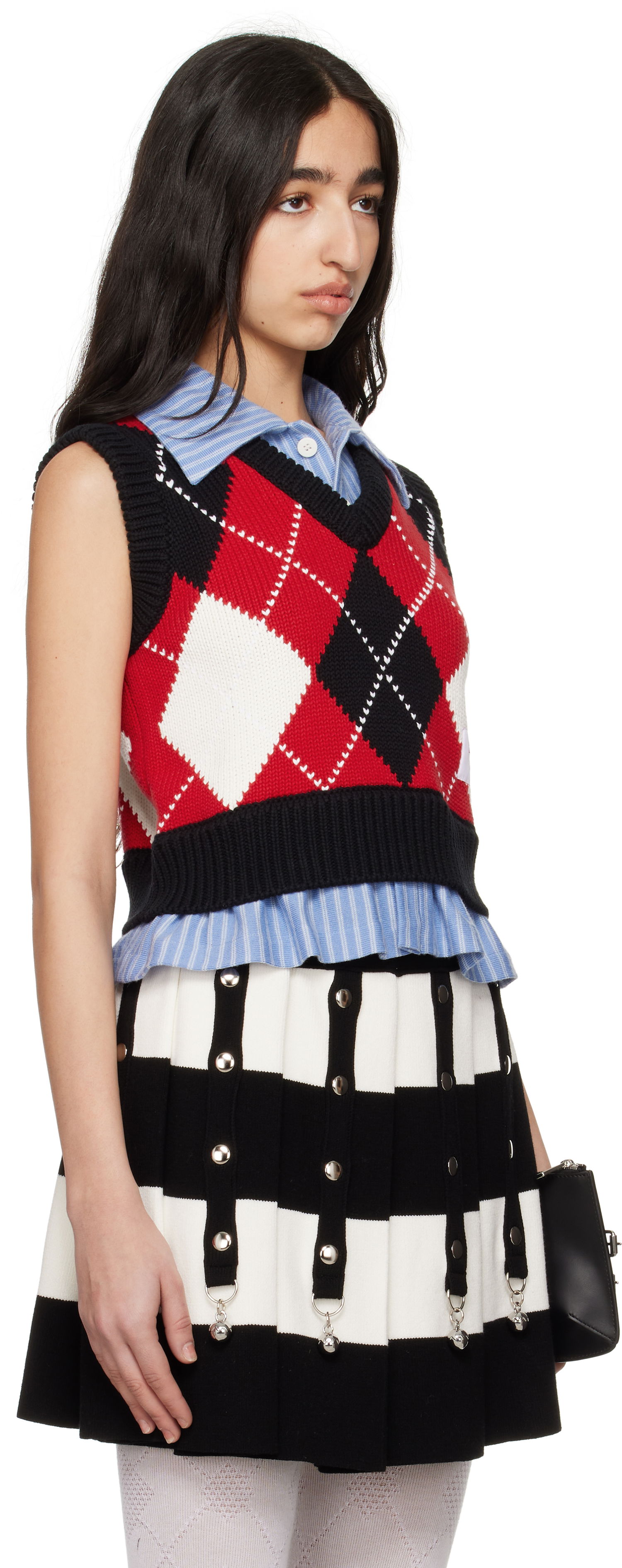 Sweater Charles Jeffrey Loverboy Charles Jeffrey LOVERBOY Cropped Argyle Vest Röd | 54091401, 1