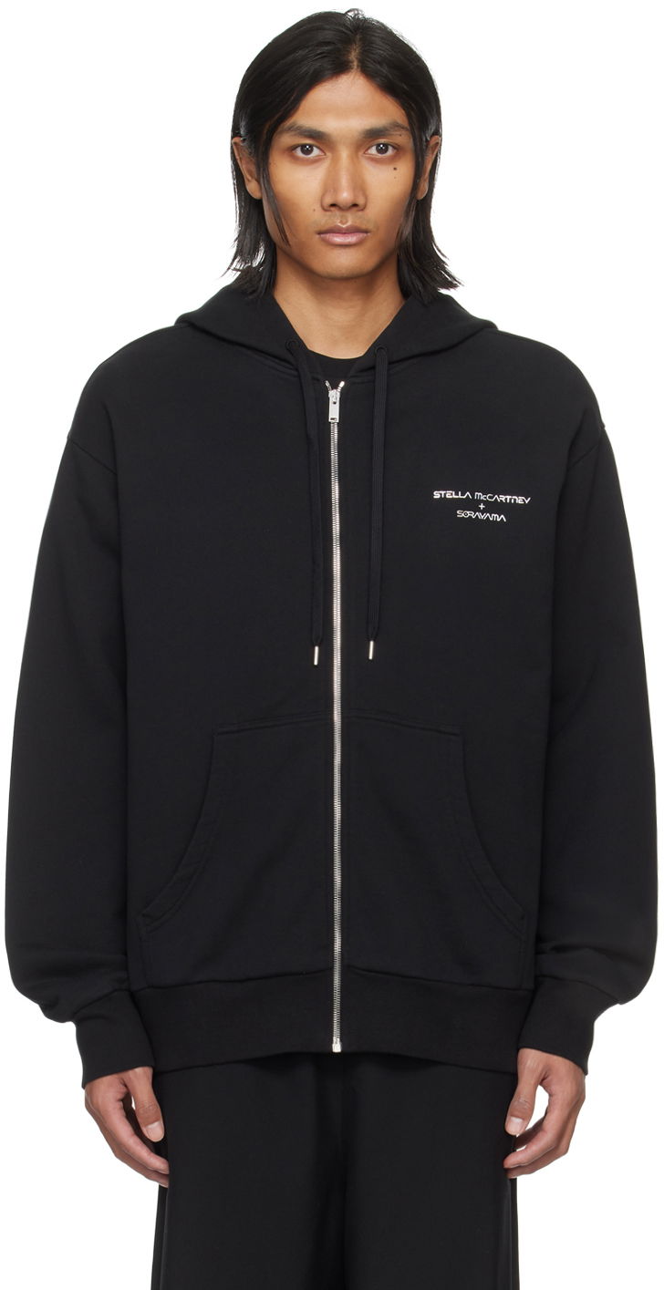 Sweatshirt Stella McCartney Robot Zip-Up Hoodie Svart | 6J02743SPY81
