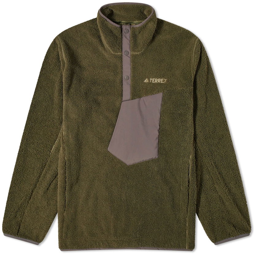 Sweatshirt adidas Originals XPL PILE SNAP Olive Strata Grön | IN0011