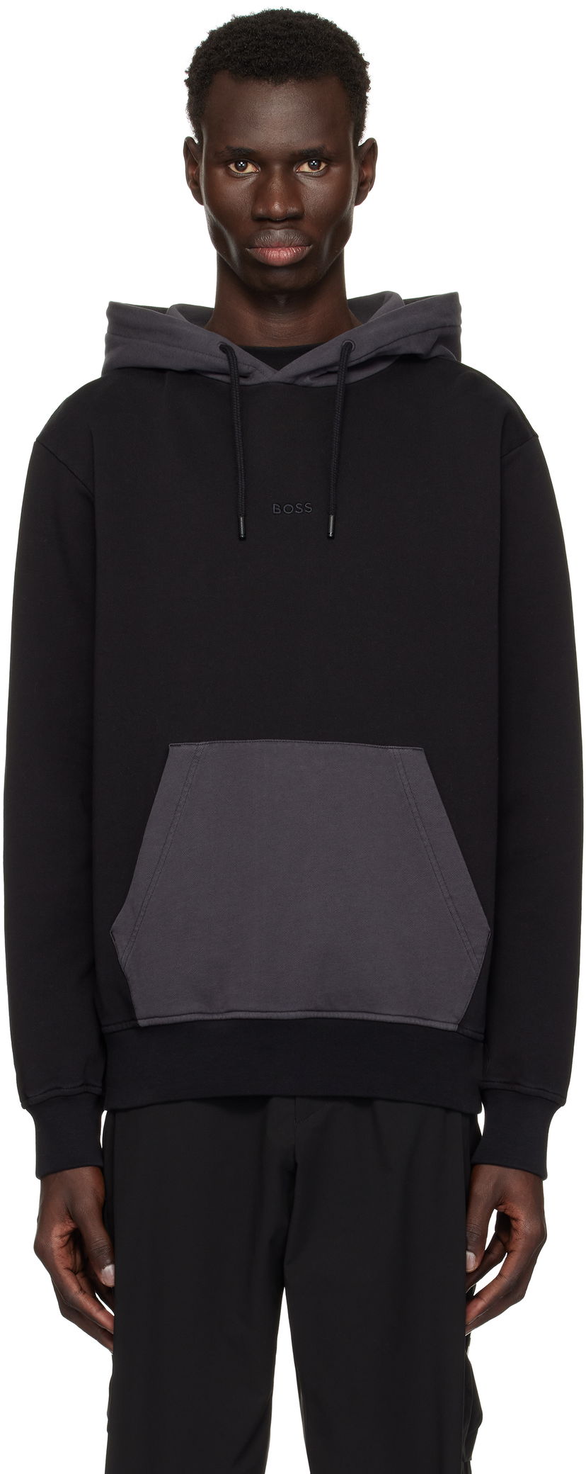 Sweatshirt BOSS BOSS Embroidered Logo Hoodie Svart | 50531418