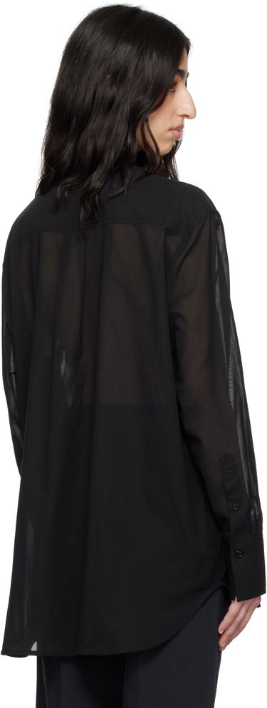 Skjorta TOTEME TOTEME Stand-Collar Sheer Shirt Svart | 252-WRT0427-FB0372, 2