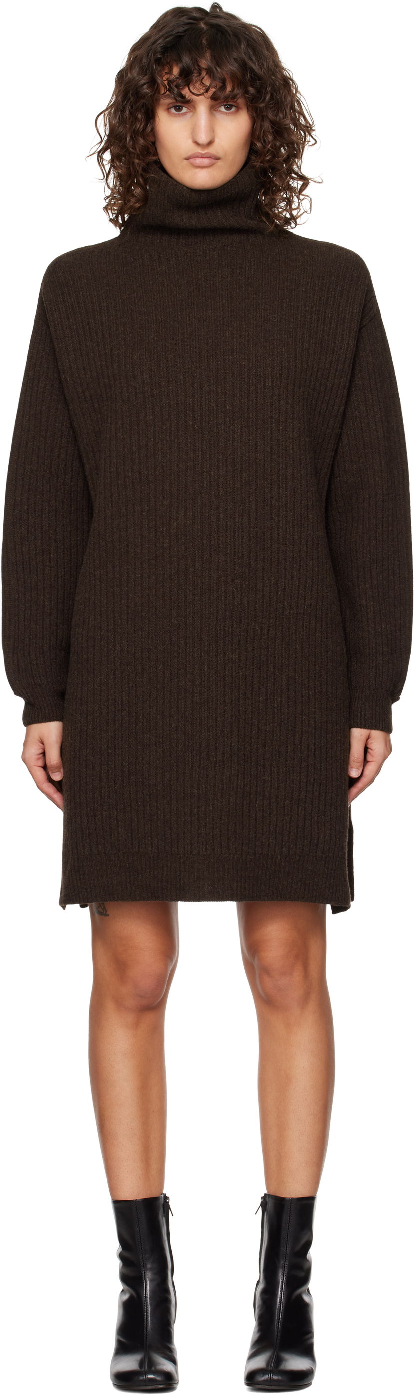 Klä LEMAIRE Midi Turtleneck Dress Brun | DR1089 LK1027