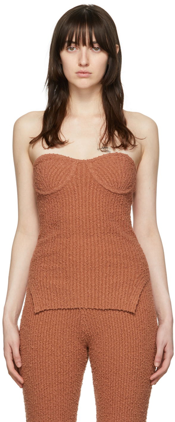 Linne Helmut Lang Exclusive Textured Knit Camisole Orange | L04HW706