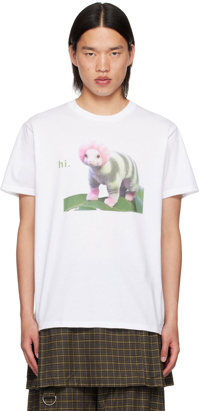 T-shirt Collina Strada Collina Strada 'Hi.' Graphic T-Shirt Vit | XX3203