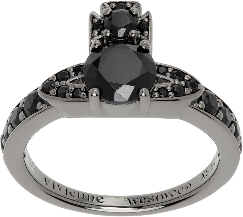 Ringa Vivienne Westwood Vivienne Westwood Ismene Black Crystal Ring Svart | 6404017L-01S101-