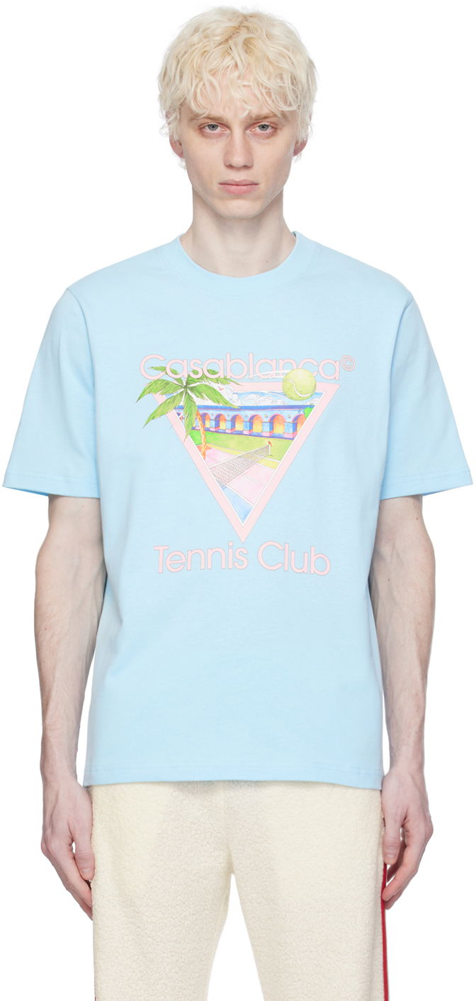 T-shirt Casablanca SSENSE x 'Tennis Club' Icon T-Shirt Blå | MPS24-JTS-001-04