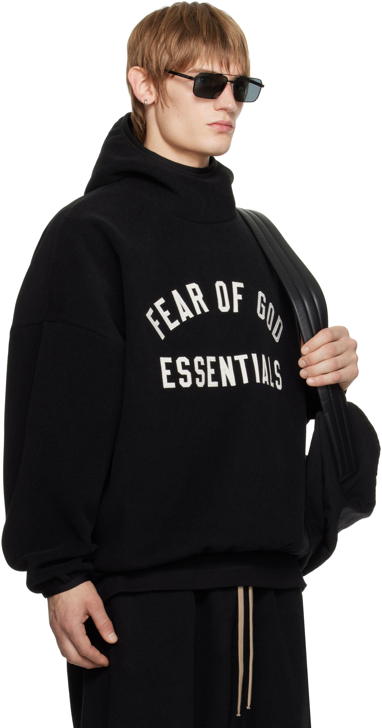 Sweatshirt Fear of God Fear of God ESSENTIALS Brushed Hoodie Svart | 202HO246410F, 1