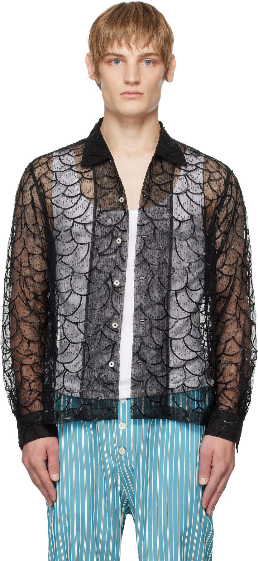 Skjorta Bode Long Sleeve Shirt Svart | MRF24SH052