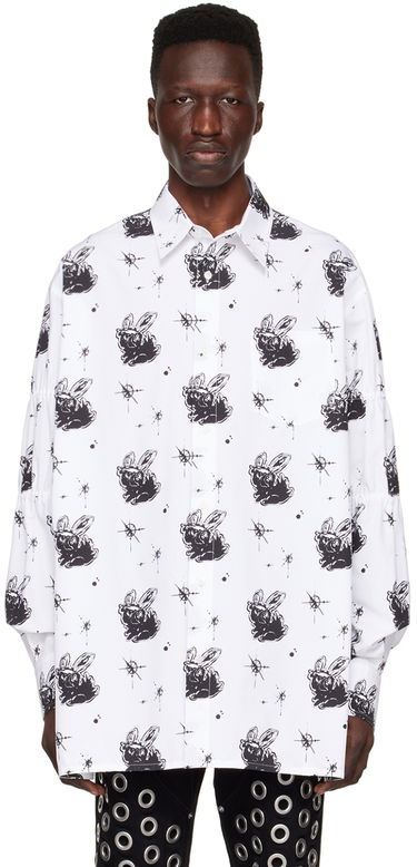 Skjorta We11done Printed Cotton Shirt Vit | WD-BL1-22-142-M-WH, 0