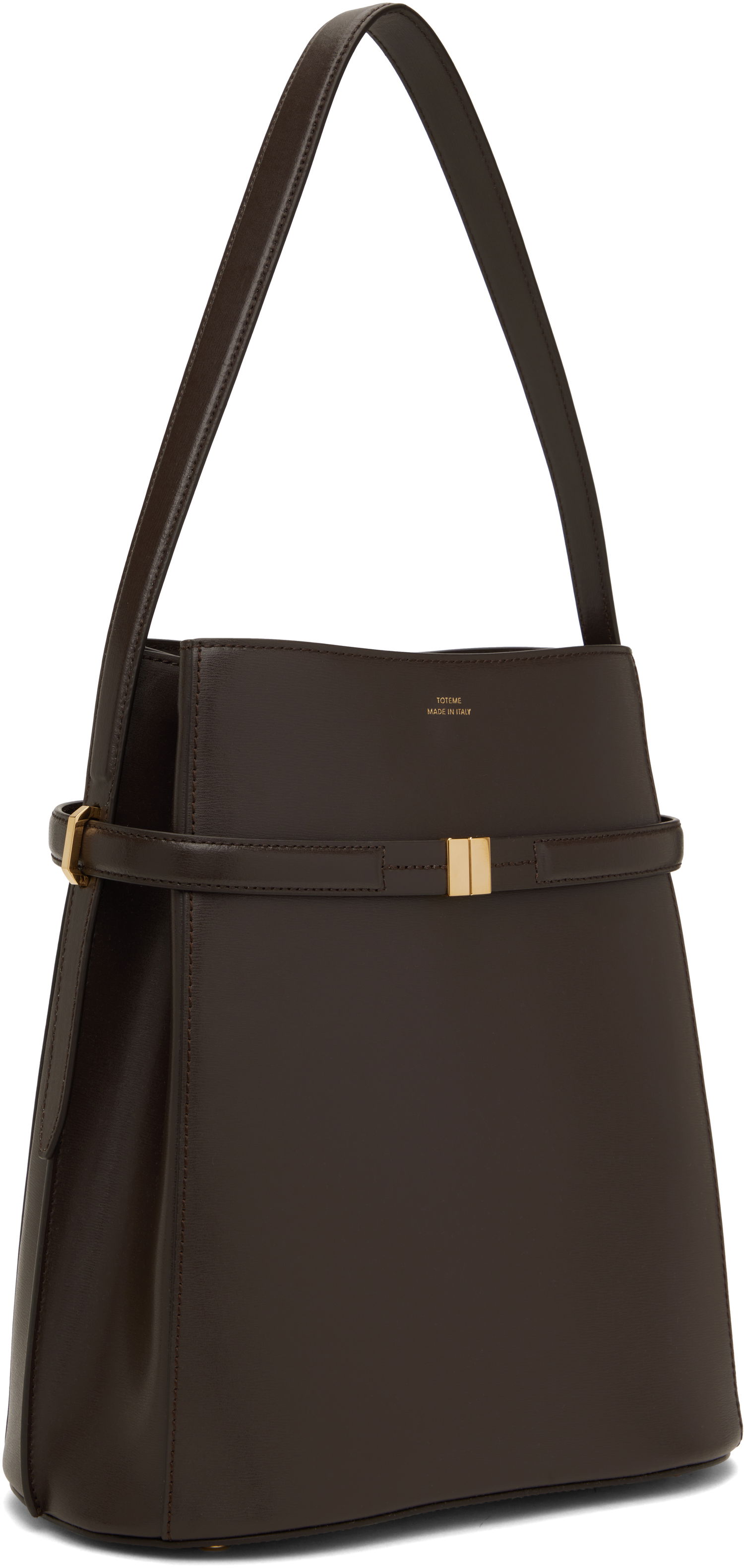 Handväska TOTEME TOTEME Leather Bucket Bag with Belt Brun | 244-WAL0048-LE0025, 1