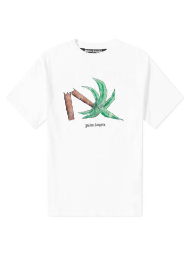 T-shirt Palm Angels Broken Palm Tee Vit | PMAA001S22JER0220155