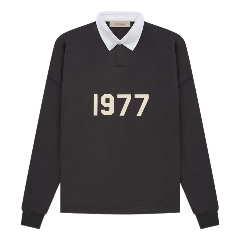 Polotröja Fear of God Essentials 1977 Henley Rugby Polo Svart | FOG-SS22-123