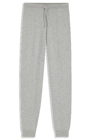 Träningsbyxor BOSS Cashmere Drawstring Tracksuit Bottoms with Cuffed Hems and Front Seams Grå | 50547858, 0
