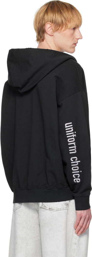 Sweatshirt 032C 032c "Routine" Zip-Up Hoodie Svart | S25-URC-0841-050, 2