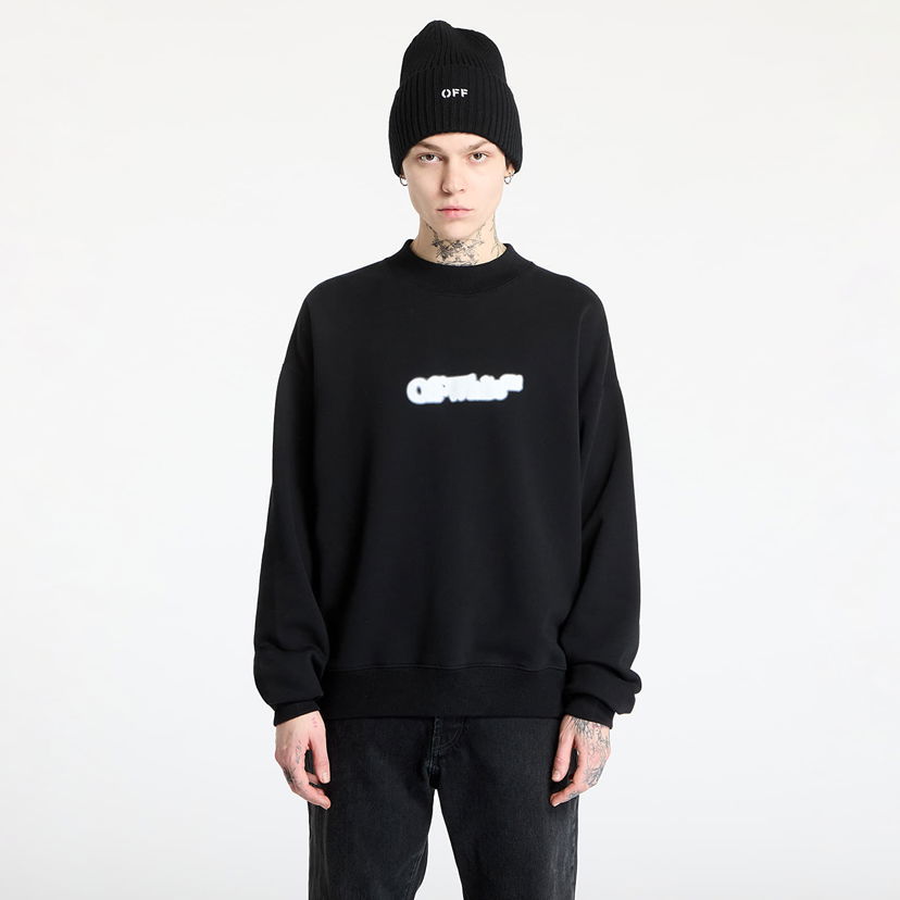 Sweatshirt Off-White Off-White Spray Arrow Skate Crewneck Svart | OMBA054S25FLE0041001