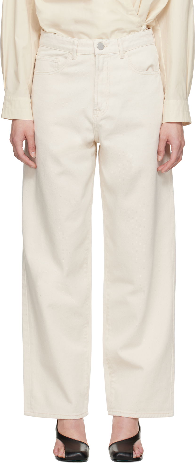 Jeans Róhe Baggy Fit Jeans Beige | 415-31-039