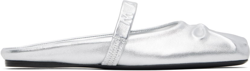 Kläder Marni Marni Leather Little Bow Sabot Slippers Metallisk | SBMS010400 PR695