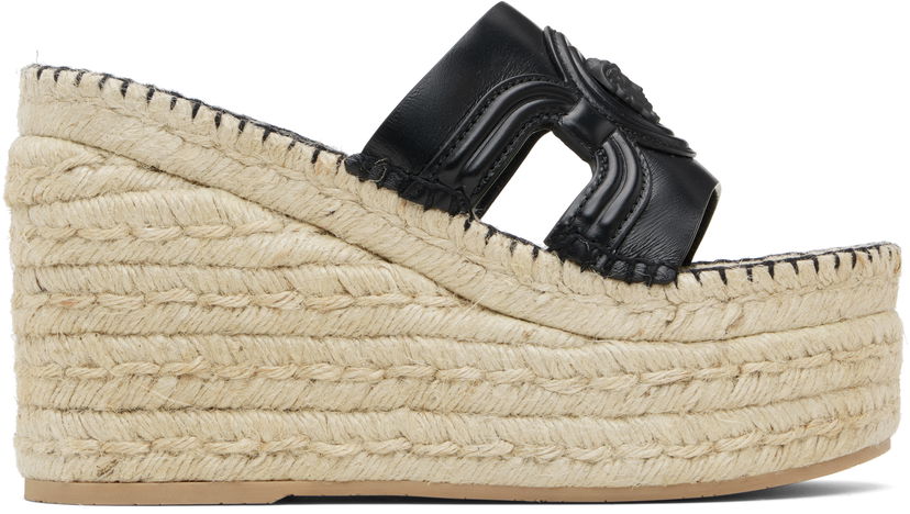 Sneakers och skor Versace Versace Medusa Platform Espadrilles Wedges Svart | 1017852_DVT2P_1B000
