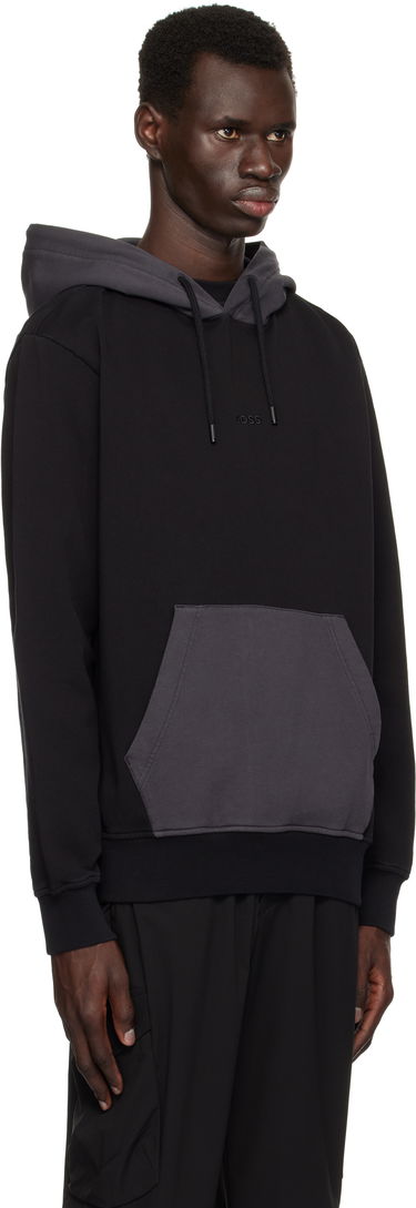 Sweatshirt BOSS BOSS Embroidered Logo Hoodie Svart | 50531418, 1