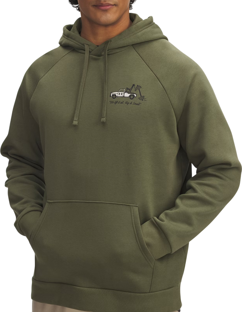 Sweatshirt Under Armour Rival Fleece Hooded Sweatshirt with 'We lift it all' Design Grön | 6003955-390