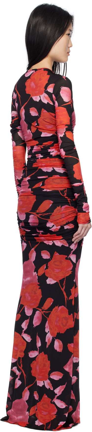 Klä Blumarine Blumarine Floral Print Mesh Maxi Dress Flerfärgad | P522A610A, 2