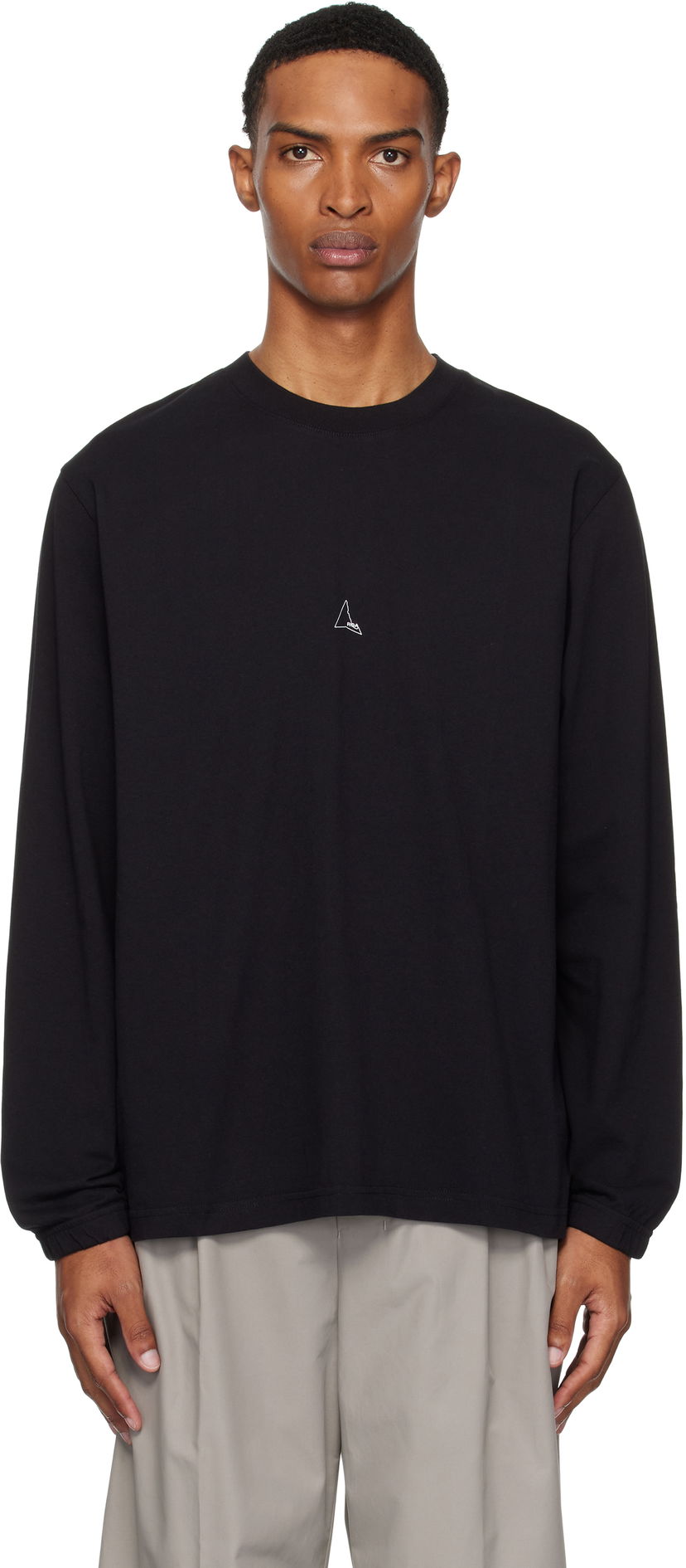 T-shirt ROA ROA Logo Long Sleeve T-Shirt Svart | RBMW0399JY35