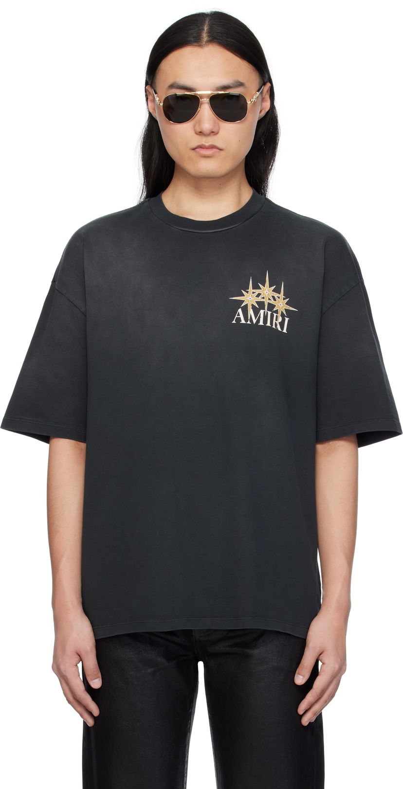 T-shirt AMIRI Amiri Starburst Oversized T-Shirt Svart | AMJYTE1179