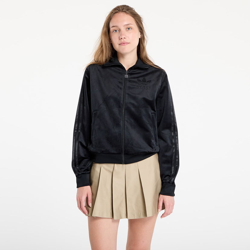 Sweatshirt adidas Originals Adicolor Velour Track Top Svart | JY2592