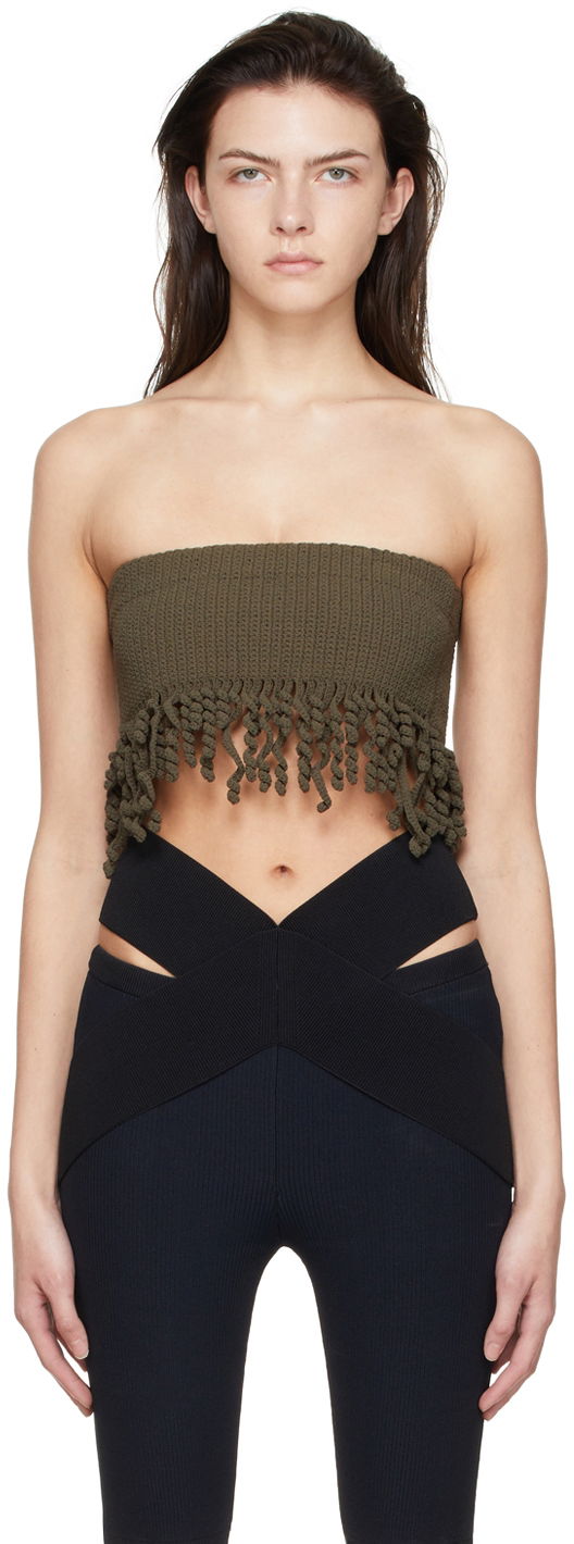 Linne Dion Lee Dion Lee Cotton Fringe Bandeau Grön | A7572S22, 0