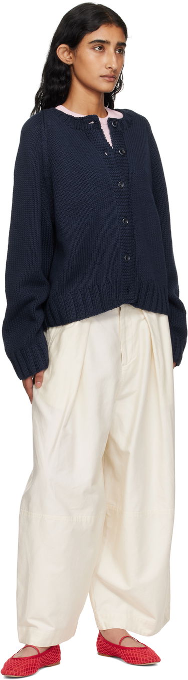 Byxor YMC YMC Deadbeat Wide-Leg Trousers Vit | Q4YMF, 3