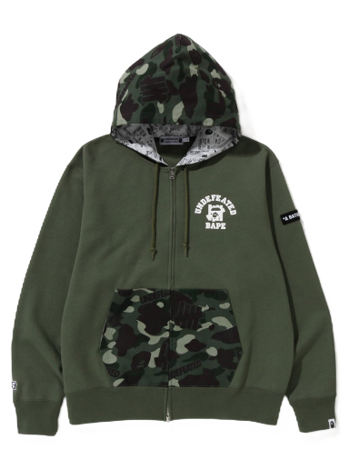 Sweatshirt BAPE Undefeated x Color Camo Relaxed Zip Hoodie Grön | 1I73-115-908
