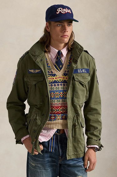 Väst Polo by Ralph Lauren Green Cotton Field Jacket Beige | 710961616, 0