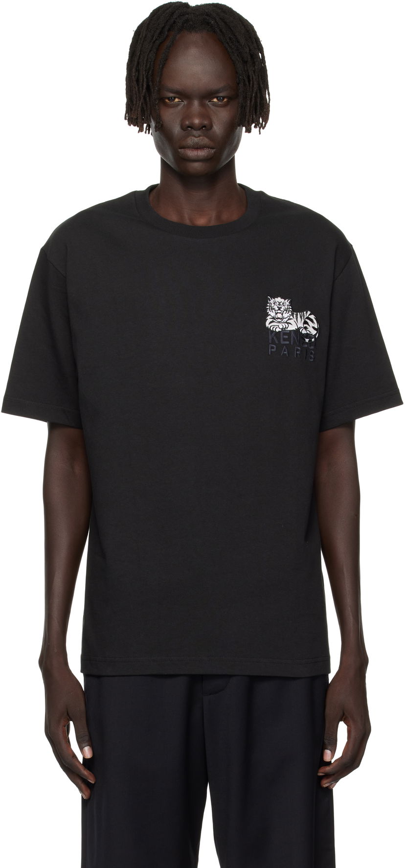 T-shirt KENZO Kenzo Paris 'KENZO Happy Tiger' Embroidered T-Shirt Svart | FF65TS2554SI
